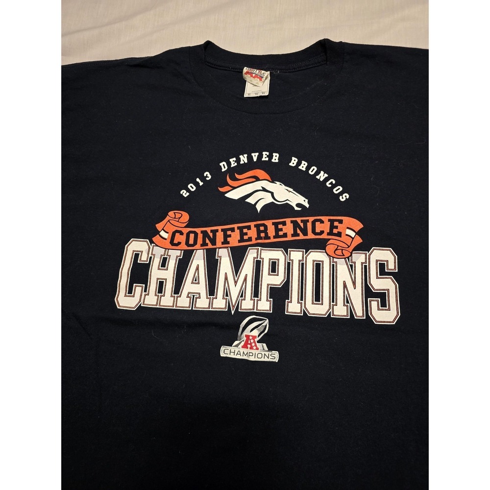 Denver Broncos Shirt Mens XL Black 2013 Conference Champions NFL‎ Football Tee